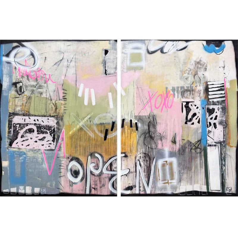 Open 40" x 72" Diptych - Petroff Gallery - Painting