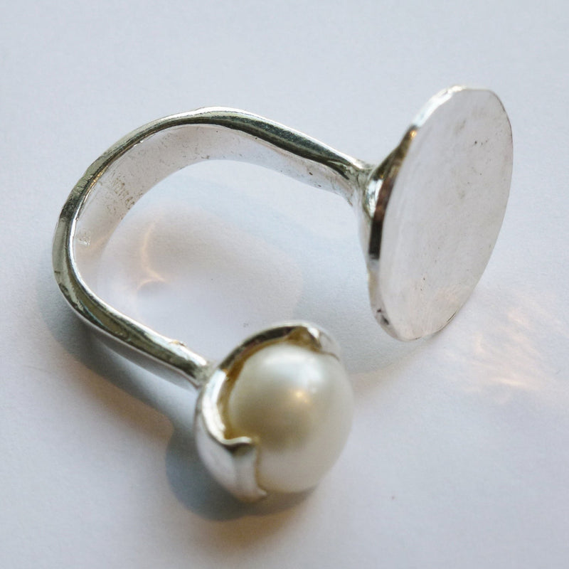 Open Ring with Pearl - Petroff Gallery