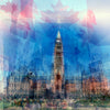 Ottawa Centre Block 33" x 33" - Petroff Gallery -  - Chris Albert - Ottawa Centre Block 33 x 33