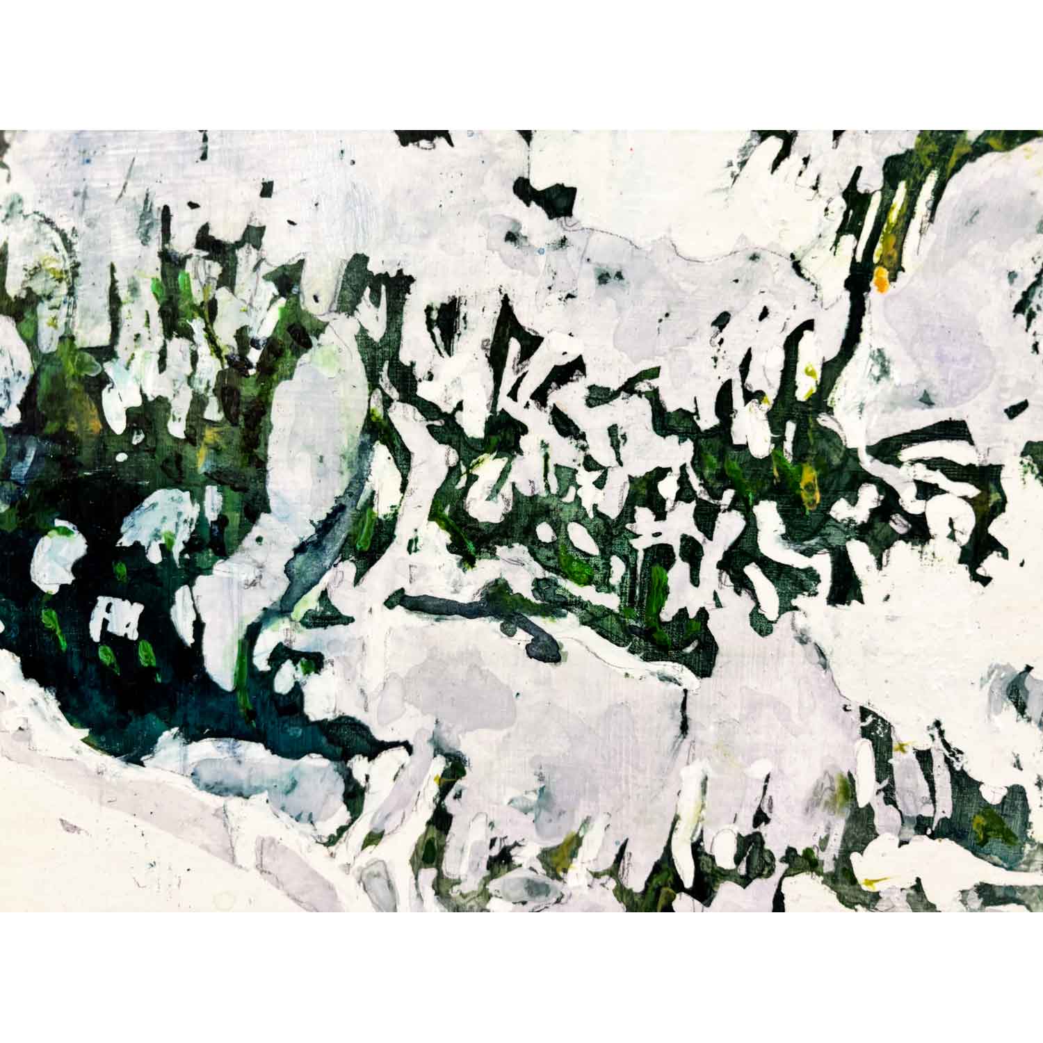 Overnight Snowfall with Wintering Cardinal 16" x 16" Petroff Gallery 