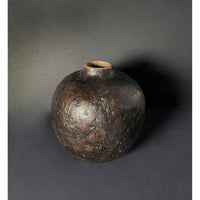 Small Round Black Vessel - Petroff Gallery - Sculpture