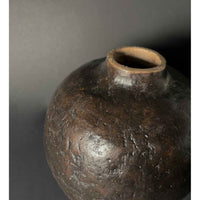 Small Round Black Vessel detail - Petroff Gallery - Sculpture