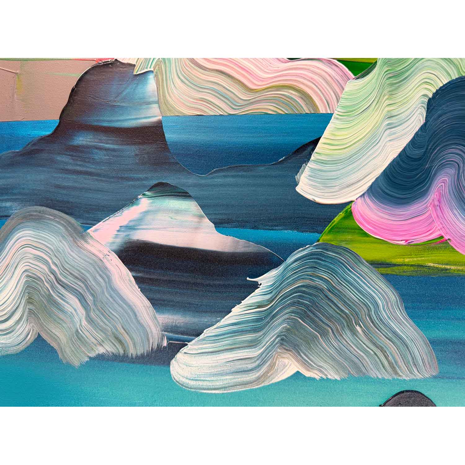 Paysage Onirique 626 36" x 36" Detail View - Petroff Gallery - Painting