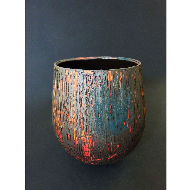 Peacock & Orange Vessel - Petroff Gallery -  - Lesley McInally - Peacock & Orange Vessel