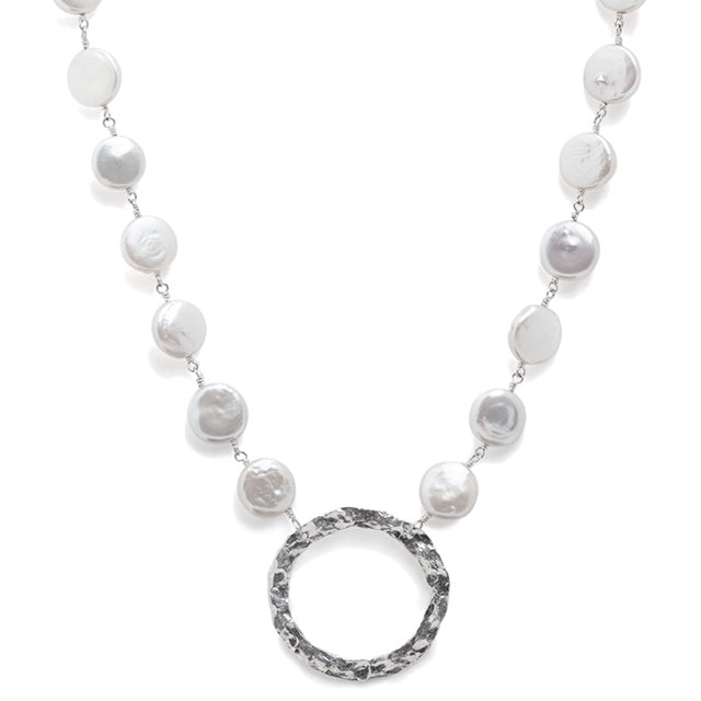 Pearl Coin Necklace - Petroff Gallery -  - Gill Birol - Circle Necklace with Pearls