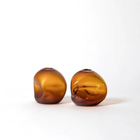Small Amber Pebble Vase - Petroff Gallery - Glass Art 