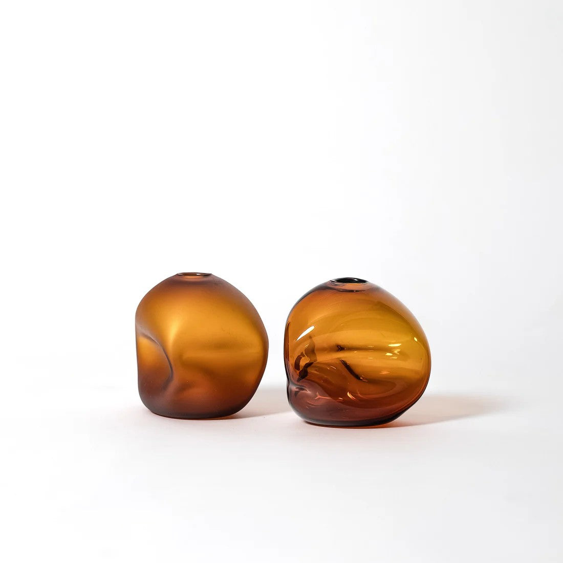 Small Amber Pebble Vase - Petroff Gallery - Glass Art 
