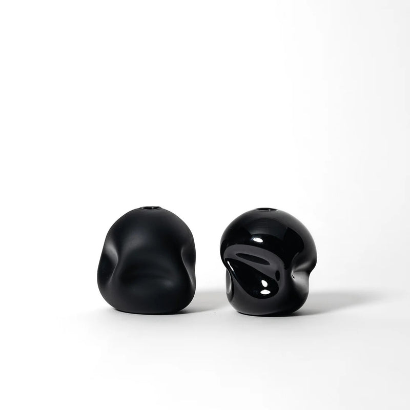 Ebony Black Pebble Vase - Petroff Gallery - Glass Art