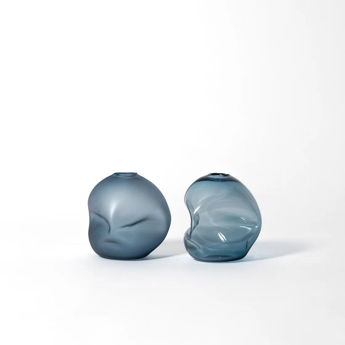 Small Steel Blue Pebble Vase - Petroff Gallery - Glass Art