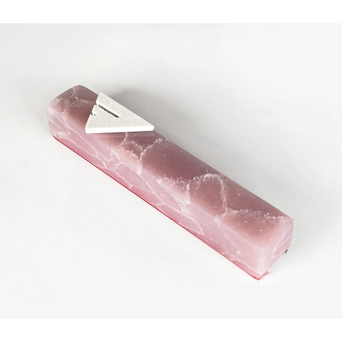 Pink Quartz Mezuzah - Petroff Gallery - Judaica Art