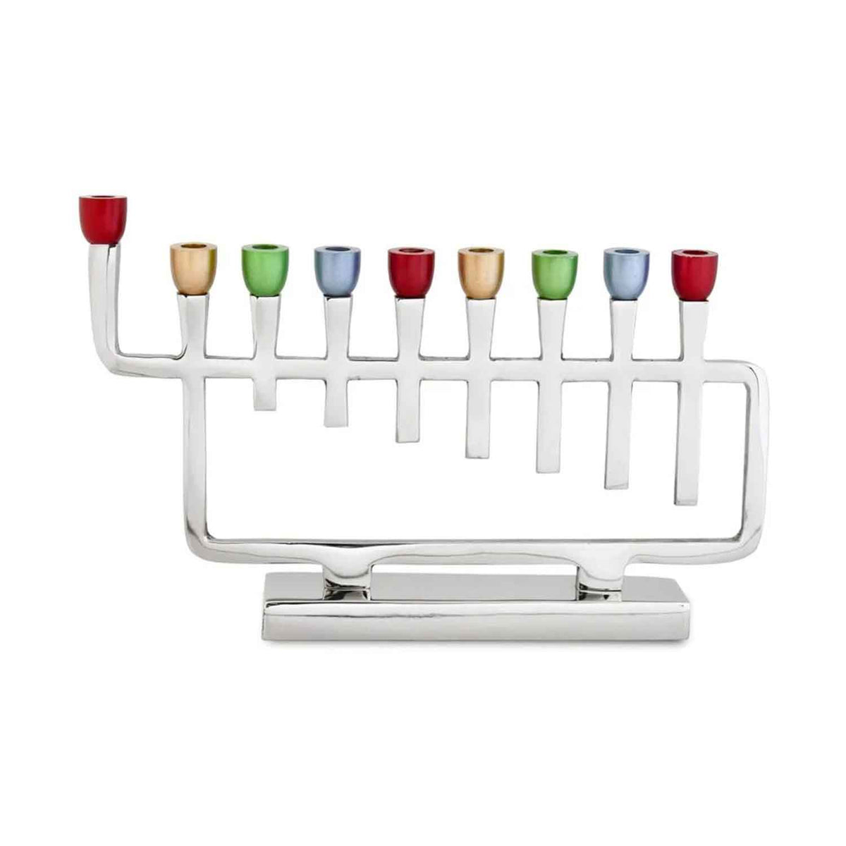 Colourful Metal Menorah Judaica Petroff Gallery