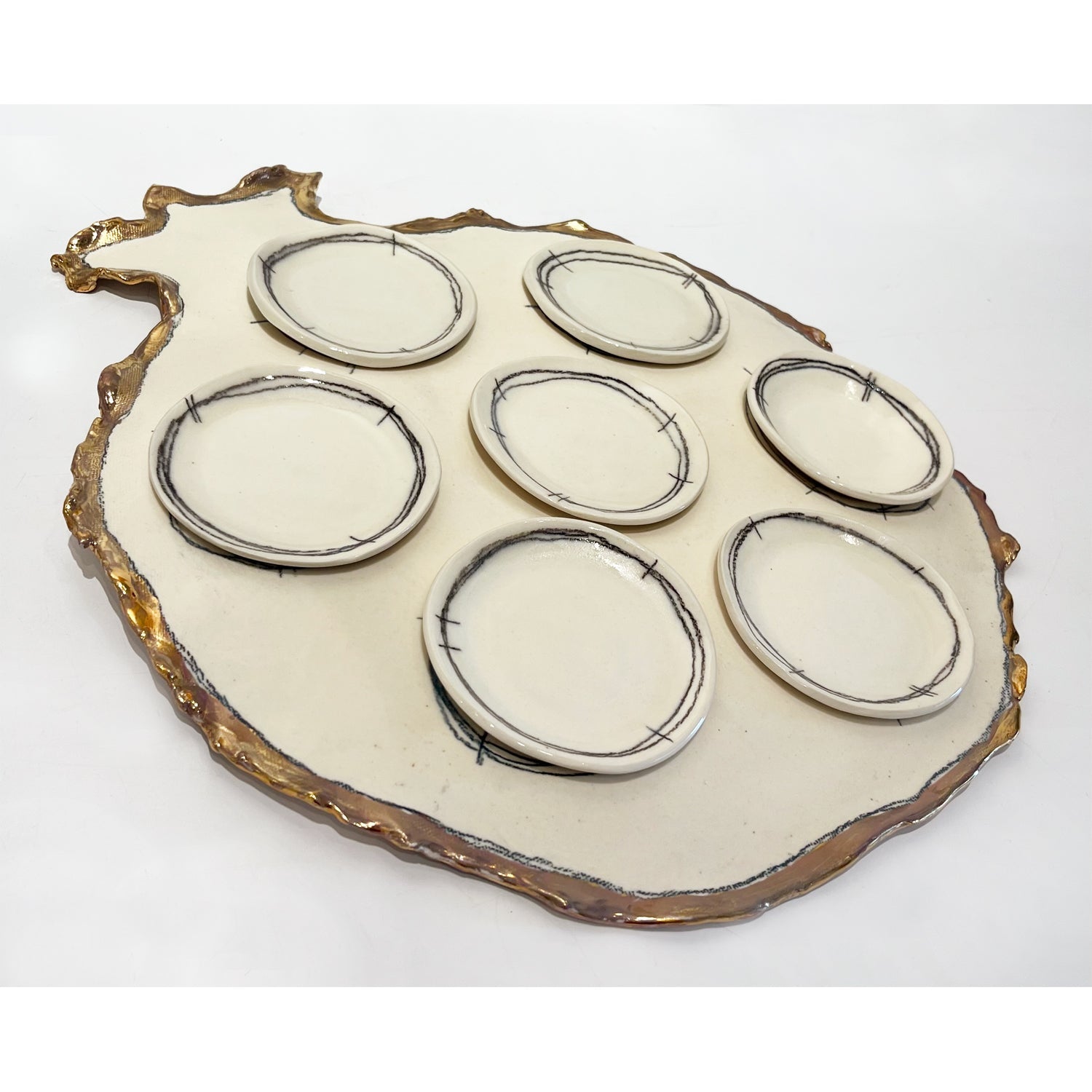 Pomegranate Seder Plate - Petroff Gallery -  - Marla Buck - Pomegranate Seder Plate