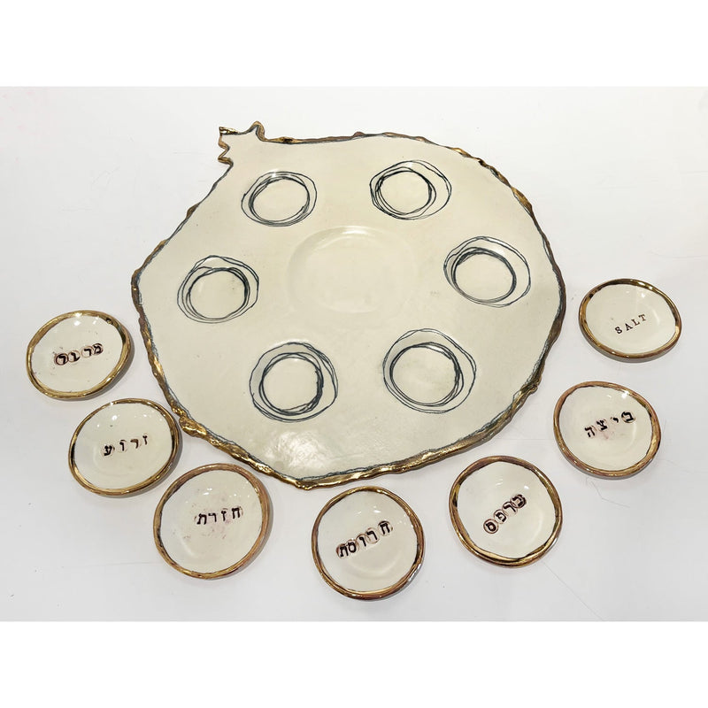 Pomegranate Seder Plate - Petroff Gallery -  - Marla Buck - Pomegranate Seder Plate