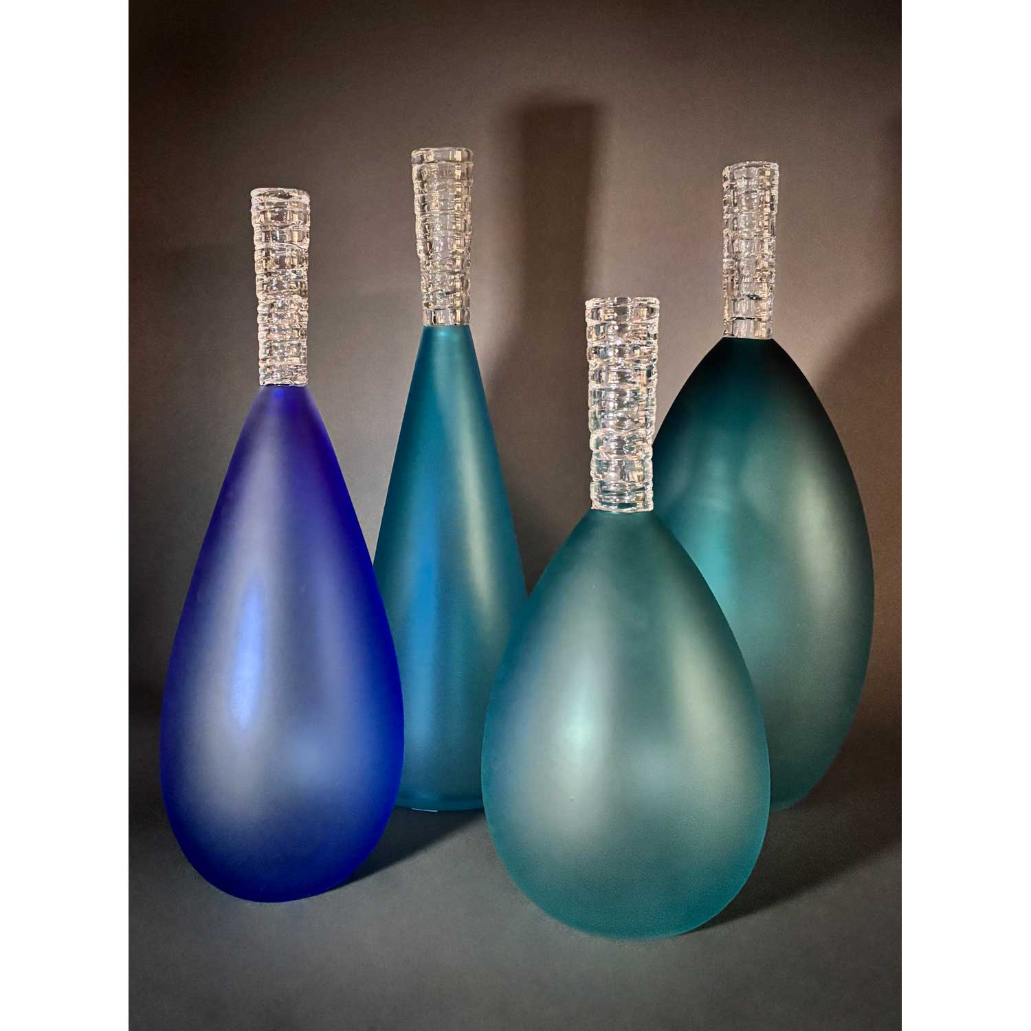 Potions Sari Blue Teardrop - Petroff Gallery - Glass Art