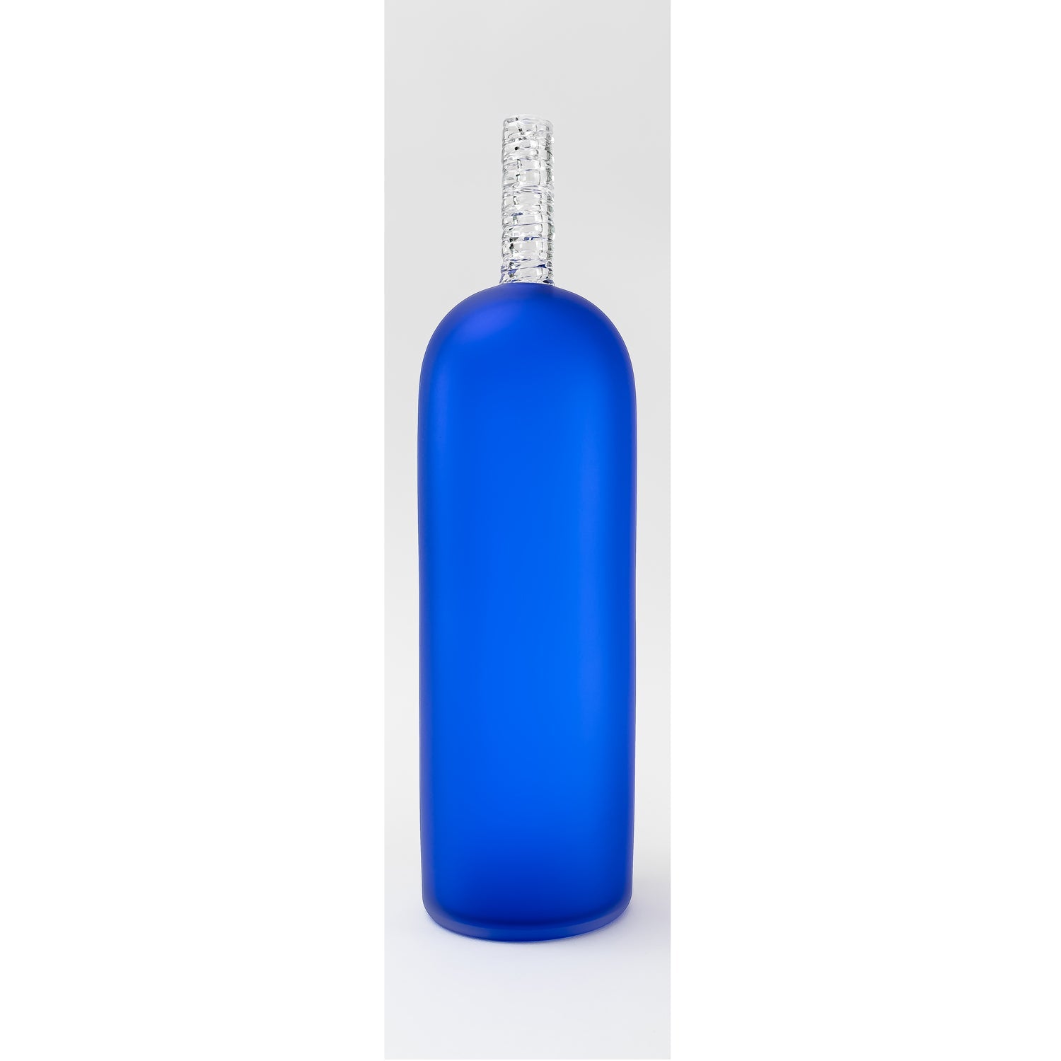 Potions Sari Blue Large Wine Bottle - Petroff Gallery - Glass Art