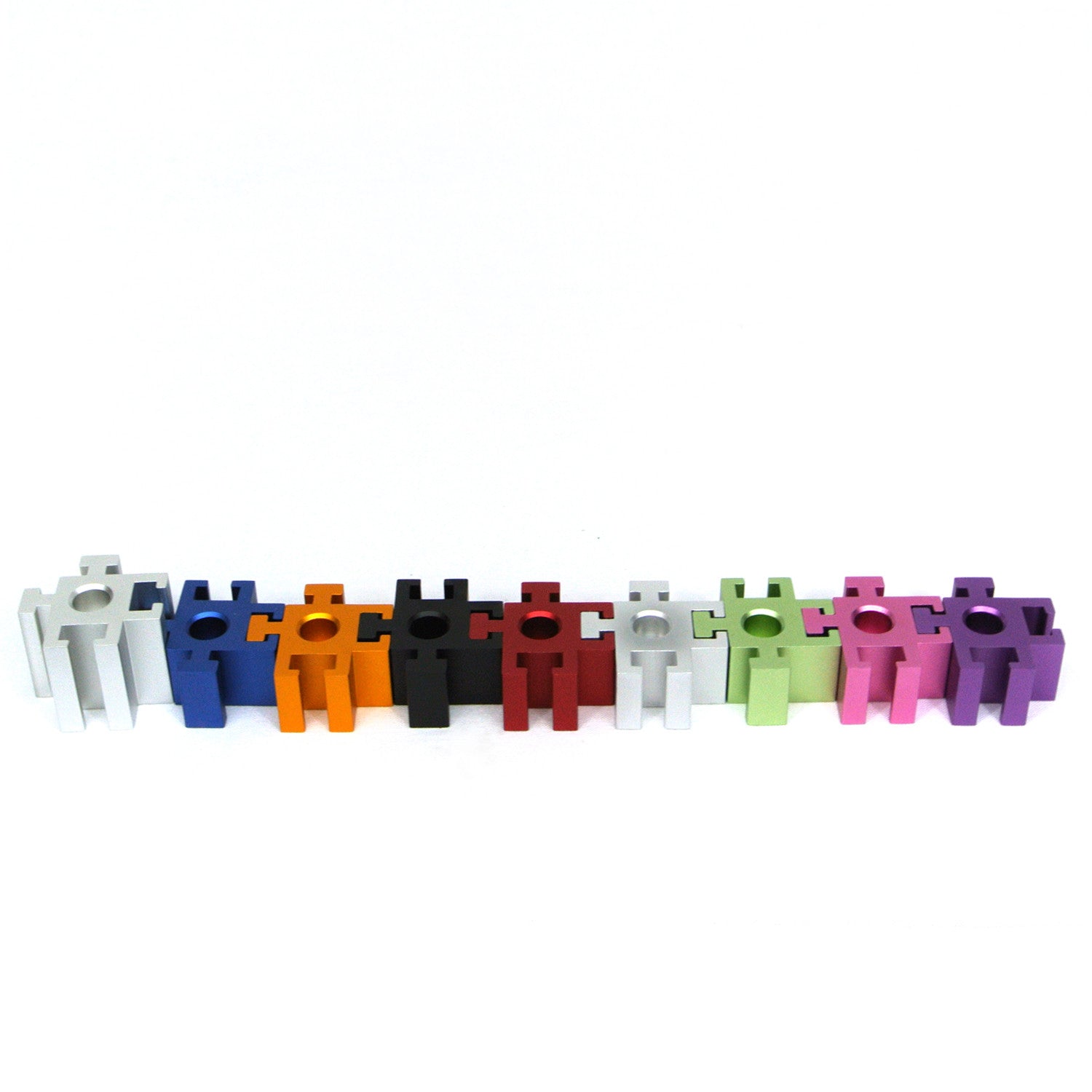 Puzzle Piece Menorah - Petroff Gallery -  - Dabbah Judaica - Puzzle Piece Menorah