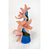 Large Sprig Vase Aqua with Salmon Lilies - Petroff Gallery - Glass Art