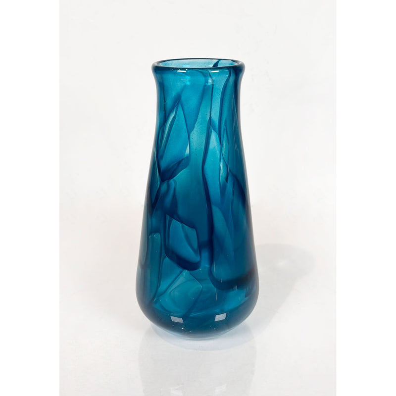 Medium Tall Blue Fiori Series - Petroff Gallery - Glass Art