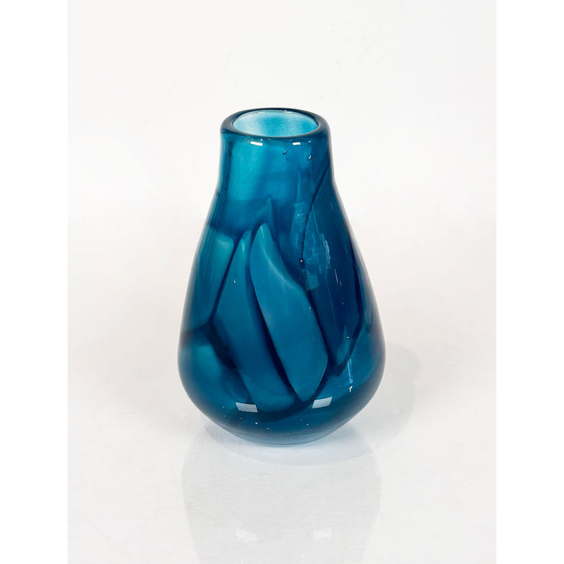 Small Bud Vase Blue Fiori Series - Petroff Gallery - Glass Art