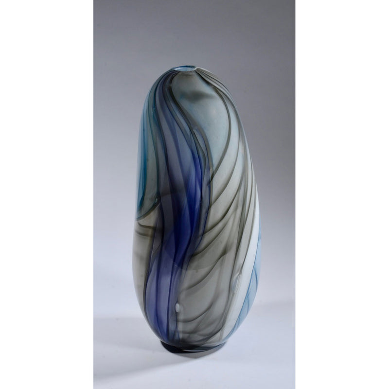 Ether Series Tall Steel Blue - Petroff Gallery - Glass Art
