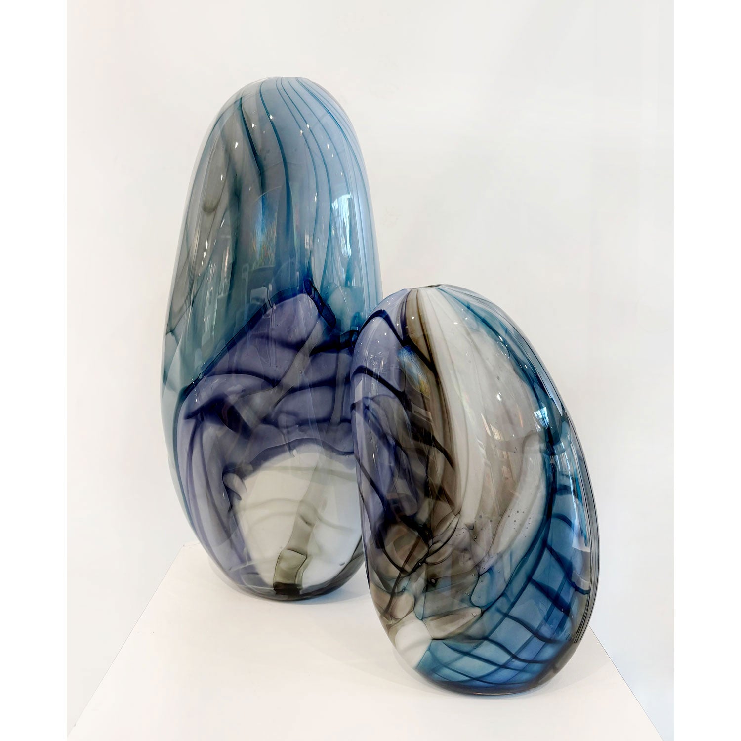 Ether Series Medium Steel Blue - Petroff Gallery - Glass Art