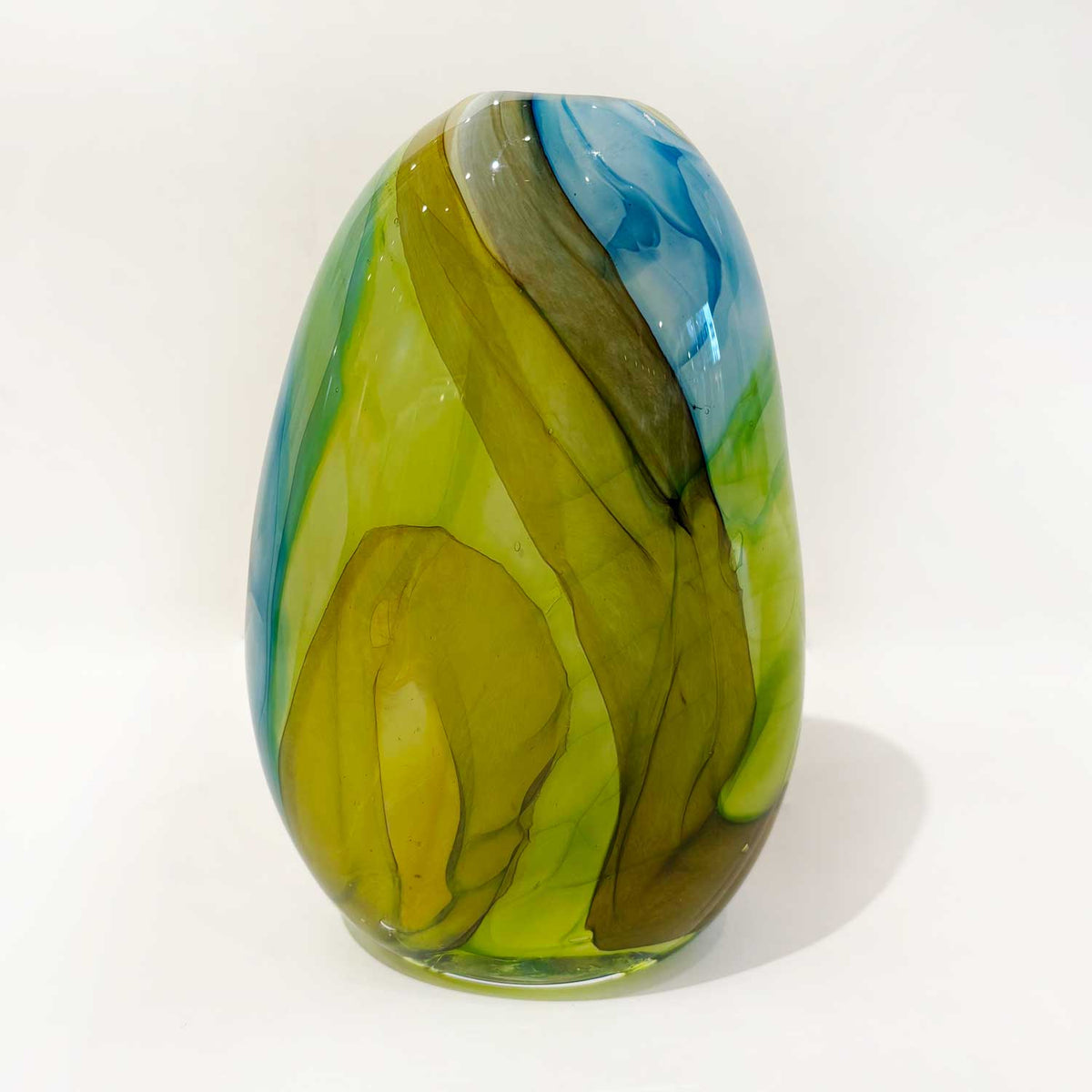 Ether Series Small Lime Blue - Petroff Gallery - Glass Art