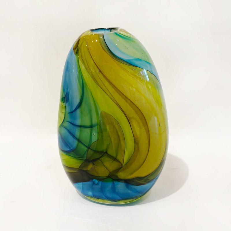 Ether Series Small Lime Blue - Petroff Gallery - Glass Art