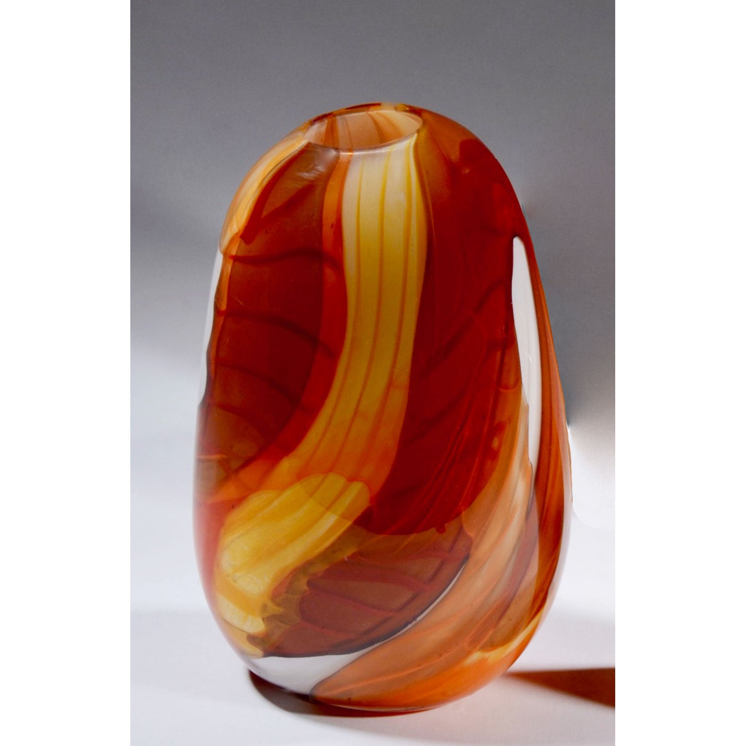 Ether Series Medium Orange White - Petroff Gallery - Glass Art