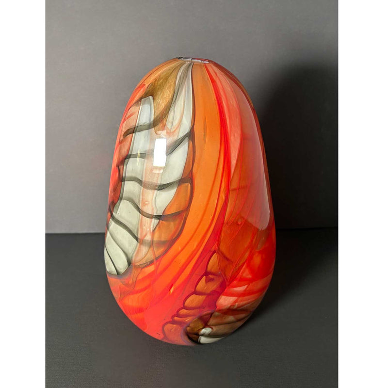 Eather Series large Red Grey - Petroff Gallery - Glass Art