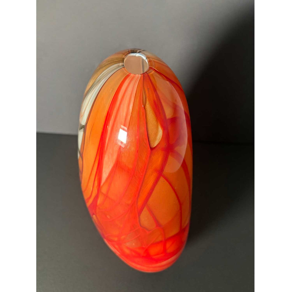 Eather Series large Red Grey - Petroff Gallery - Glass Art