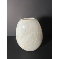 Large Flattened Form in Whites - Petroff Gallery - Glass Art