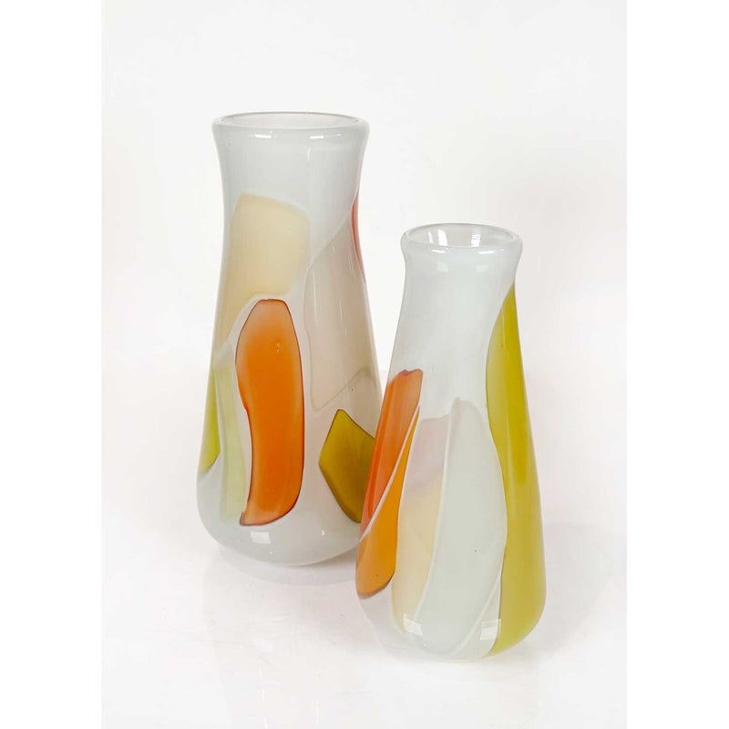 Medium White Fiori Series - Petroff Gallery - Glass Art