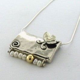 Rectangle with butterfly necklace - Petroff Gallery