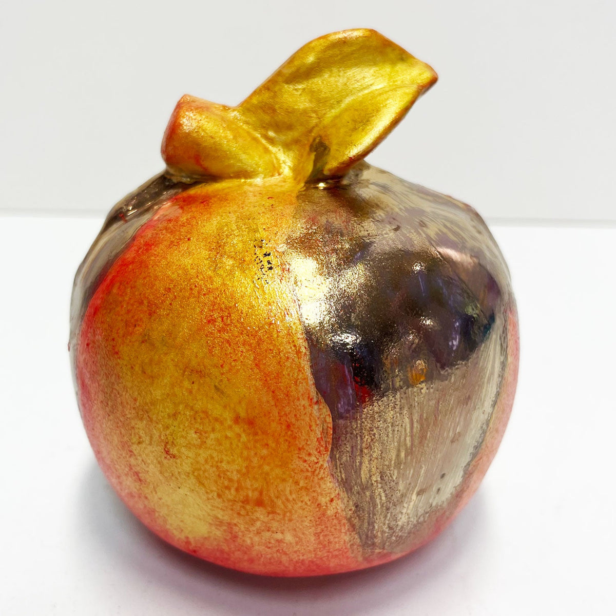 Red Graffiti Apple - Petroff Gallery -  - Marla Buck - Red Graffiti Apple, 4.5" x 4.5" x 5"