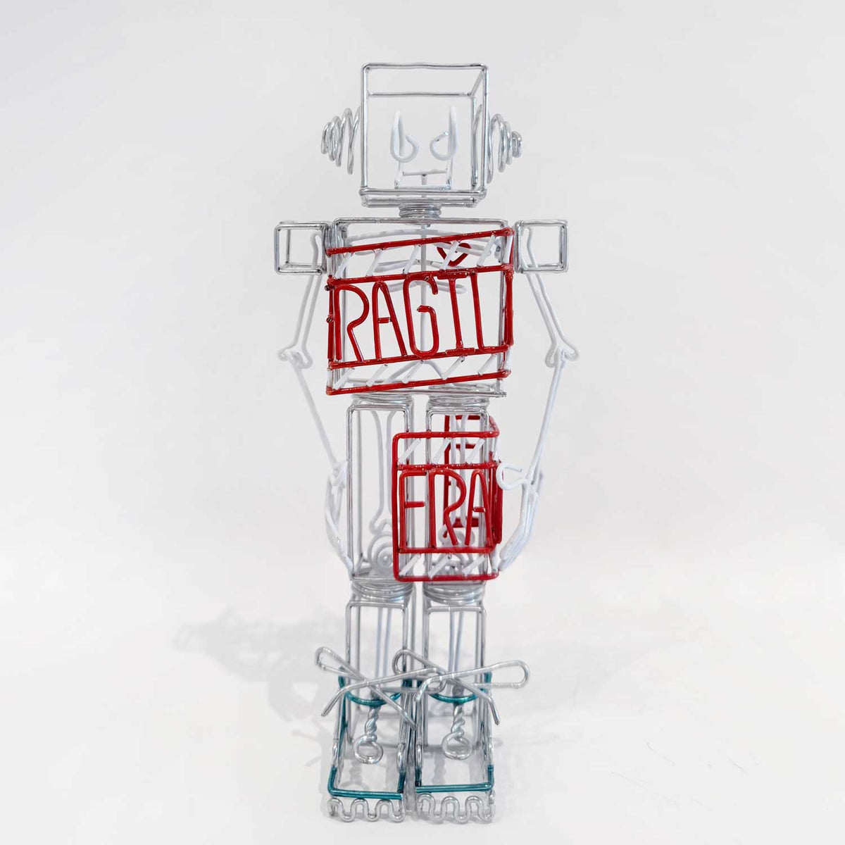 Robot White (Handle with care) - Petroff Gallery - Mixed Media Art