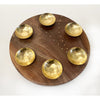 Round Seder Plate with Brass Dishes - Petroff Gallery -  - Debra Braun - Round Seder Plate with Brass Dishes, 12" diameter