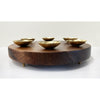 Round Seder Plate with Brass Dishes - Petroff Gallery -  - Debra Braun - Round Seder Plate with Brass Dishes, 12" diameter