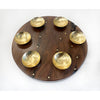 Round Seder Plate with Brass Dishes - Petroff Gallery -  - Debra Braun - Round Seder Plate with Brass Dishes, 12" diameter