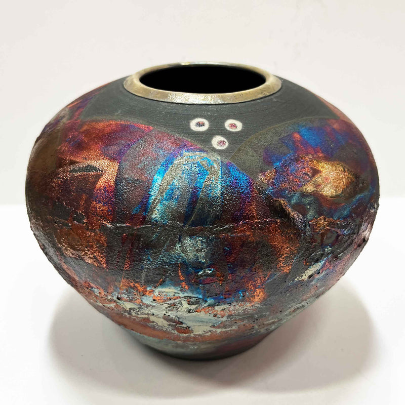 raku vase - petroff gallery - ceramic art