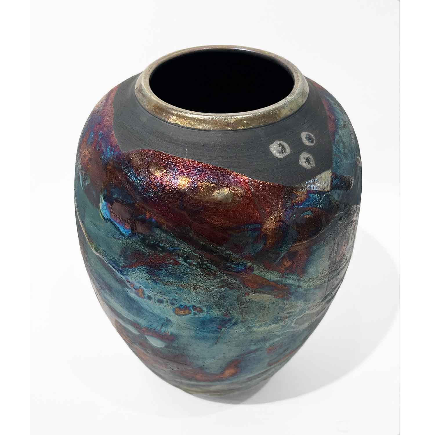 Medium Raku Tall Luster Vase - Petroff Gallery - Ceramics 