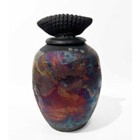 Small Luster Raku Jar with Lid 1 - Petroff Gallery - Ceramics 