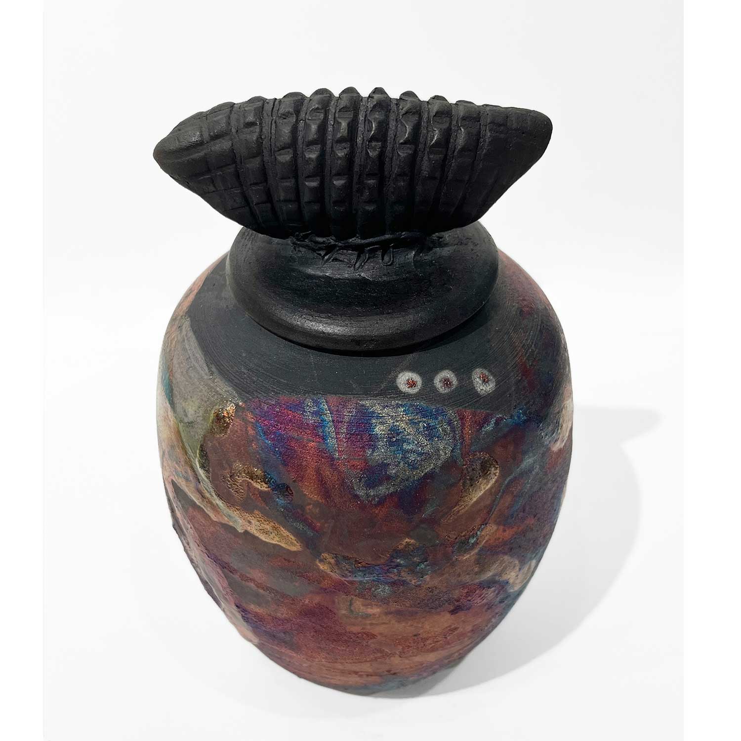 Small Luster Raku Jar with Lid 1 - Petroff Gallery - Ceramics 