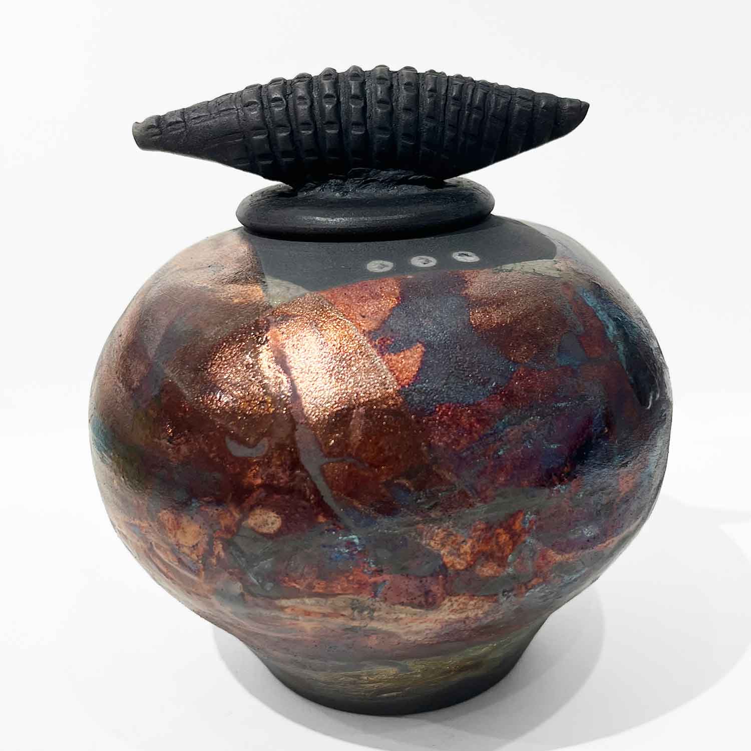 Small Luster Raku Jar with Lid 2 - Petroff Gallery  - Ceramics
