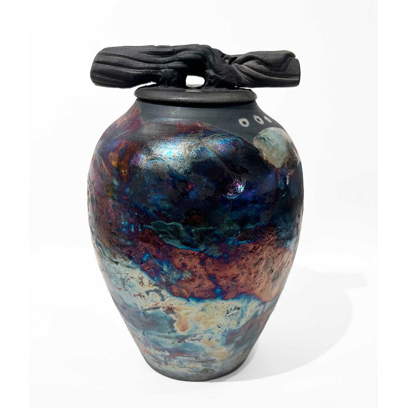 Raku Luster Jar with Cover - Petroff Gallery - Ceramics 