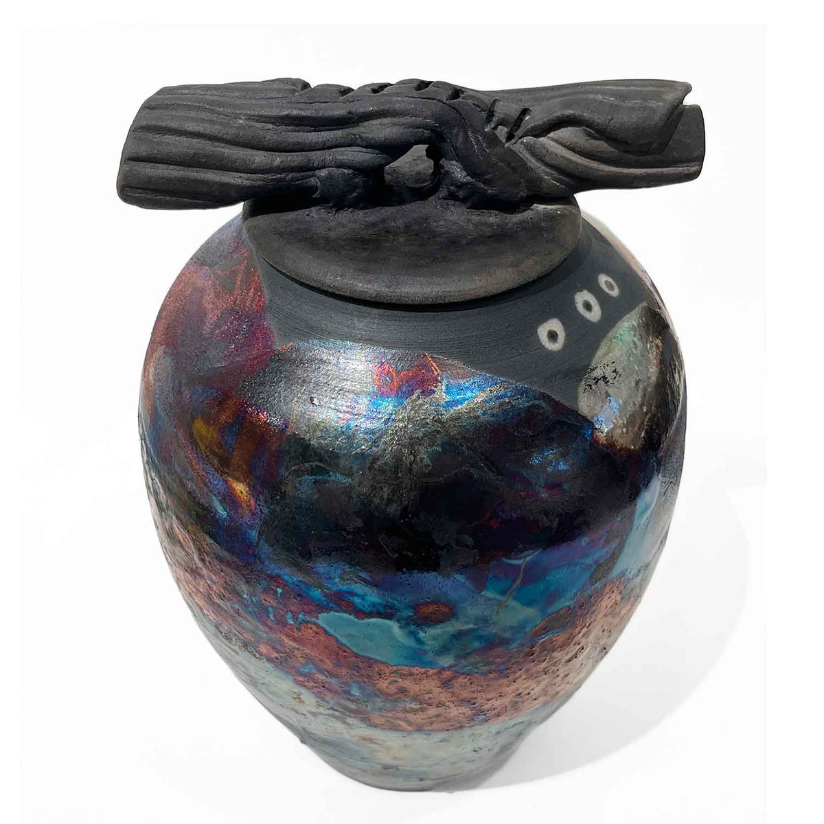 Raku Luster Jar with Cover - Petroff Gallery - Ceramics 