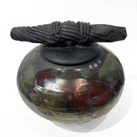 Large Raku Luster Jar with Cover