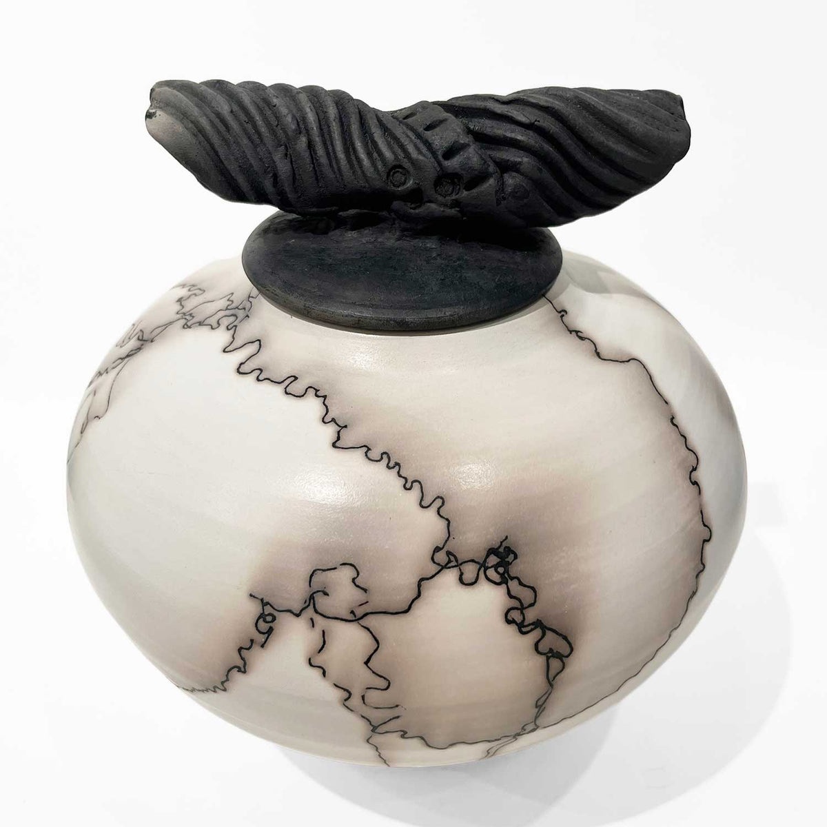 Medium Horse Hair Jar with Cover - Petroff Gallery - Ceramics