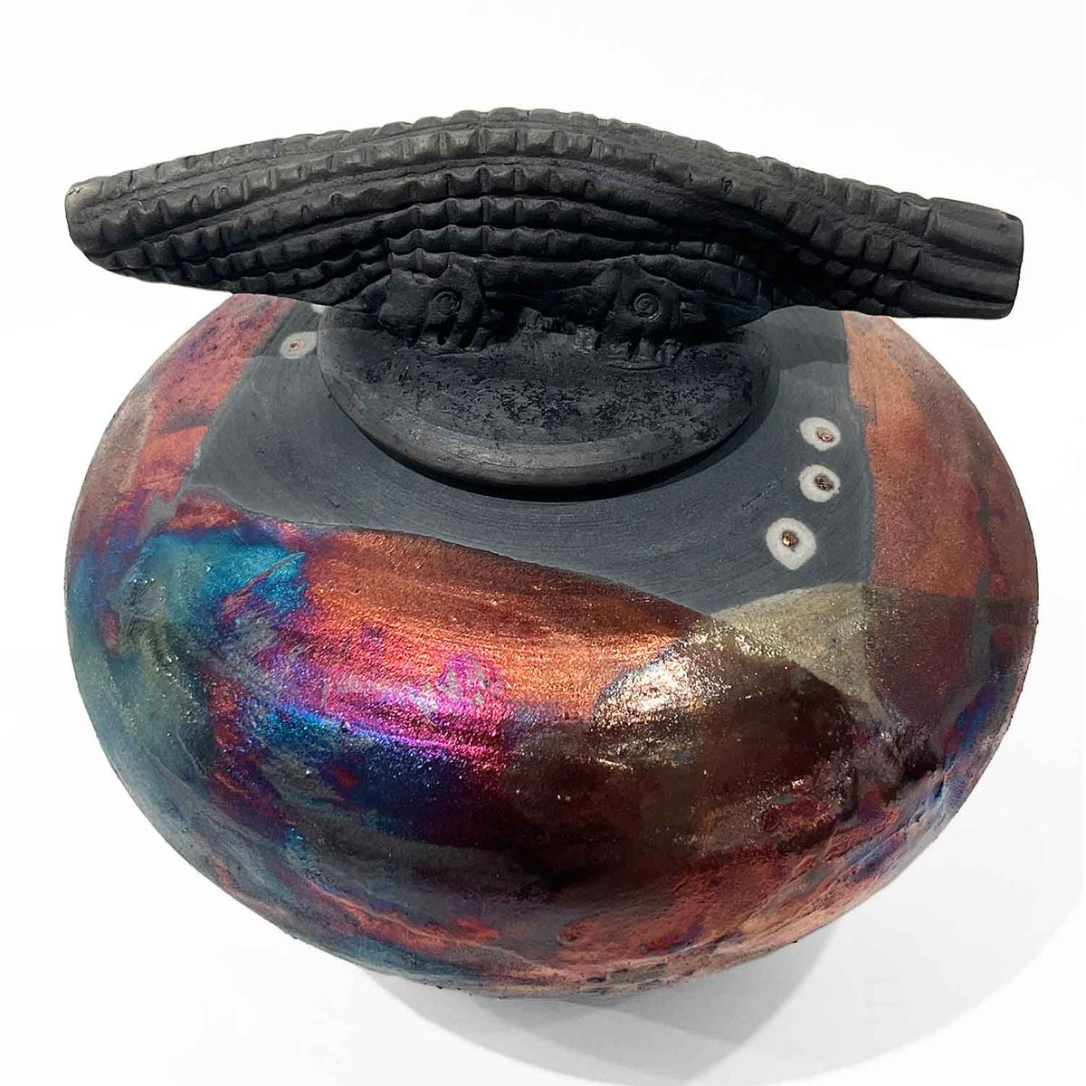 Raku Luster cover Jar 2 - Petroff 
Gallery - Ceramics