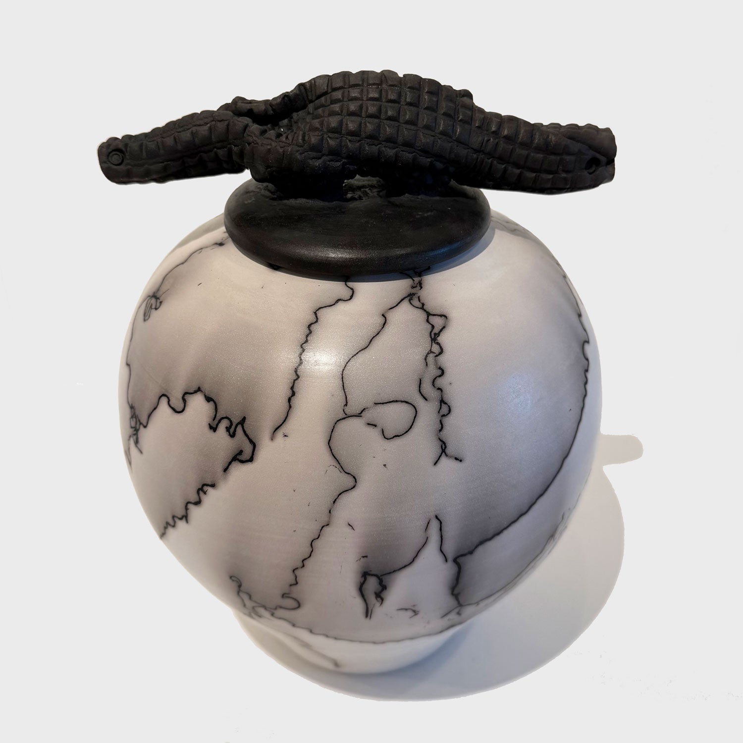 Horse Hair Cover Jar Tall - Petroff Gallery - Ceramic Art