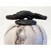 Horse Hair Cover Jar Tall - Petroff Gallery - Ceramic Art